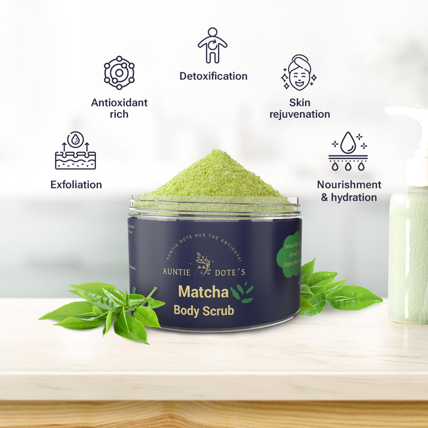 Auntie Dote’s Matcha Infused Dead Sea Salt Scrub