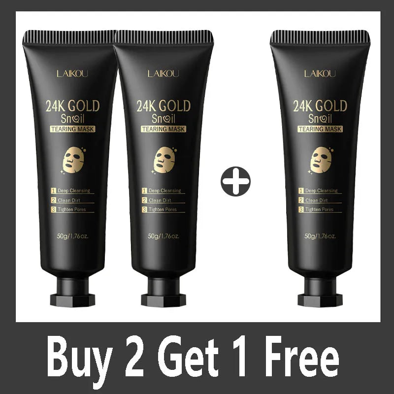 LAIKOU 24K Gold Snail Collagen Peel Off Face Mask 50g