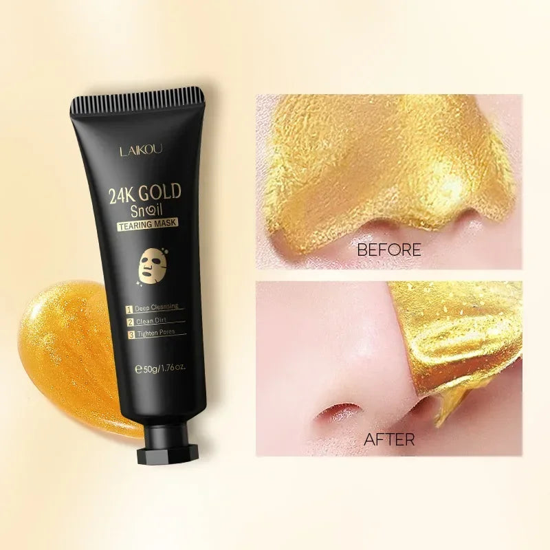 LAIKOU 24K Gold Snail Collagen Peel Off Face Mask 50g