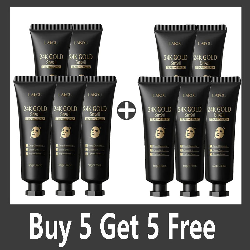 LAIKOU 24K Gold Snail Collagen Peel Off Face Mask 50g