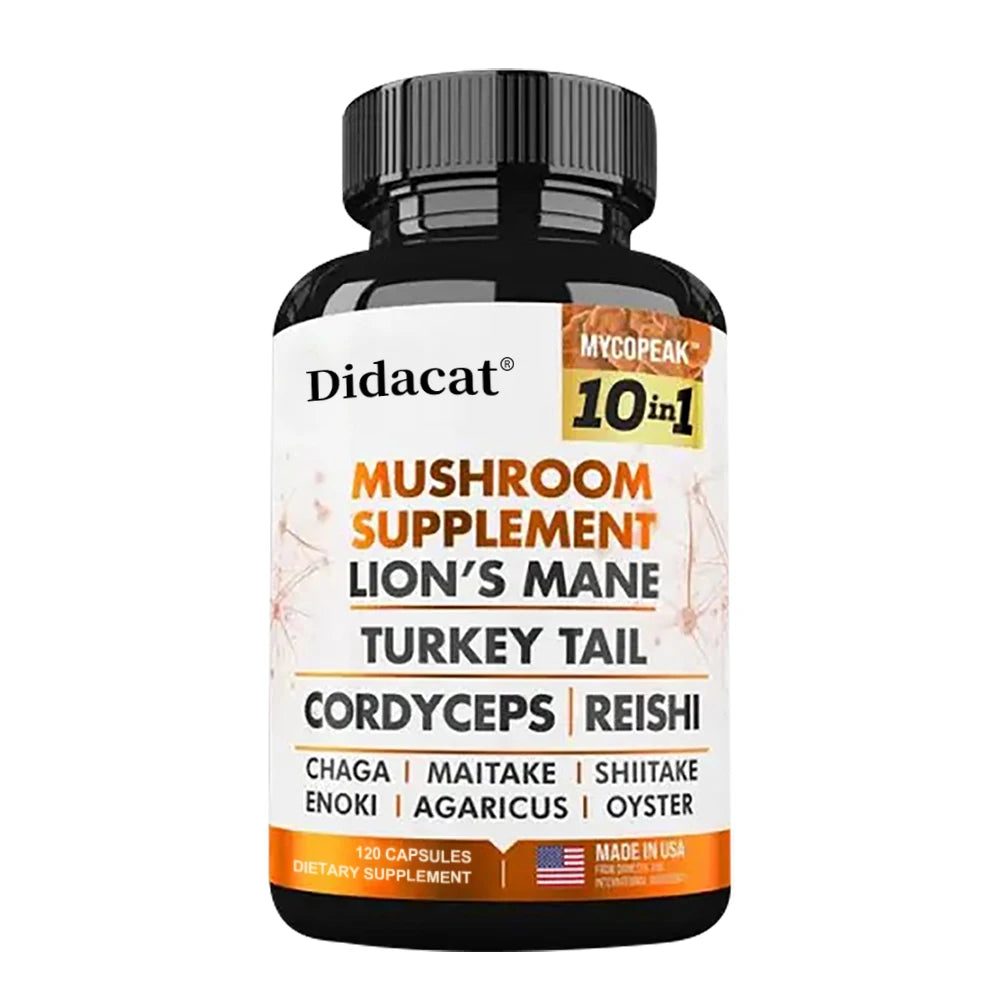 Mushroom Supplement 10X Complex for Brain Focus