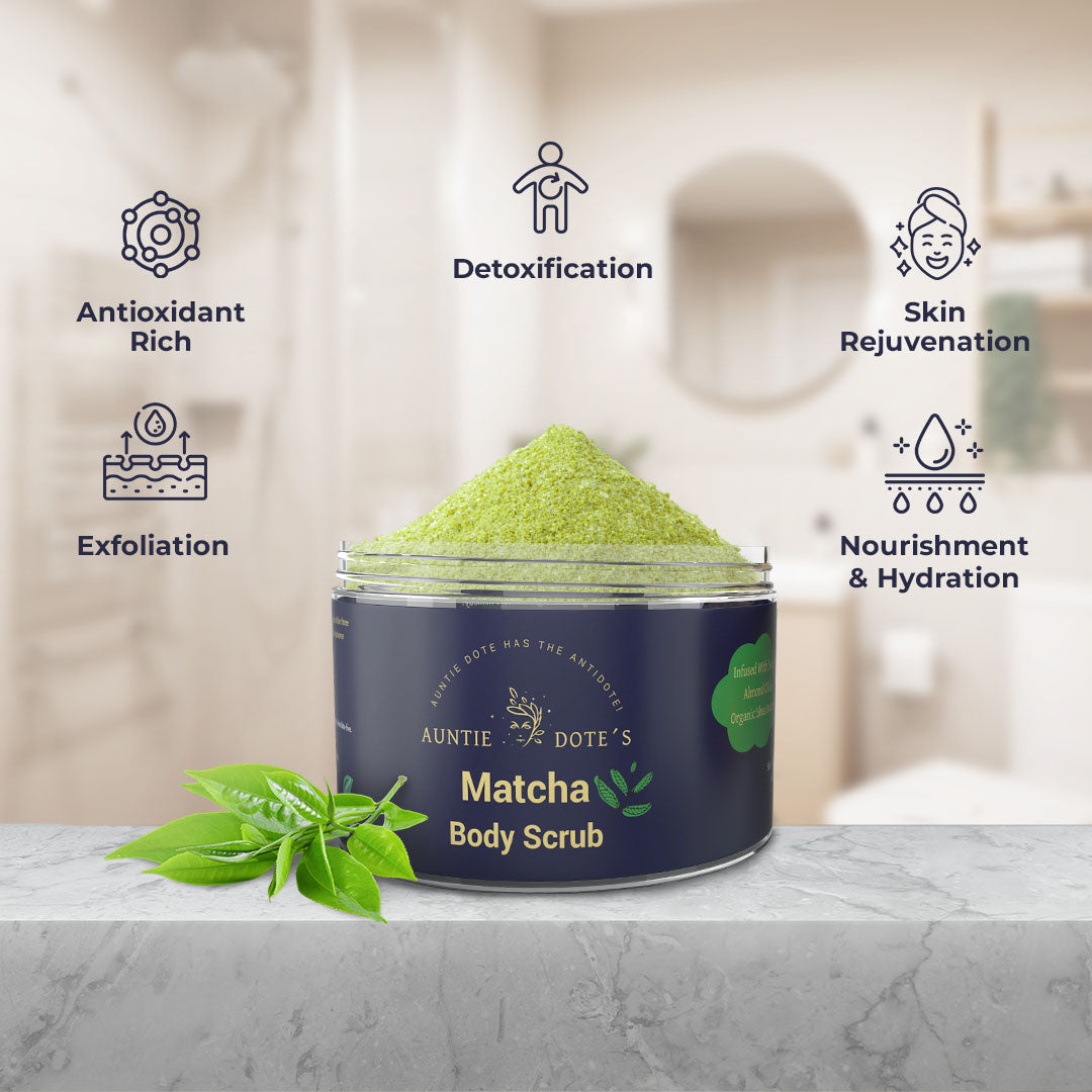 Auntie Dote's Matcha Infused Dead Sea Salt Scrub