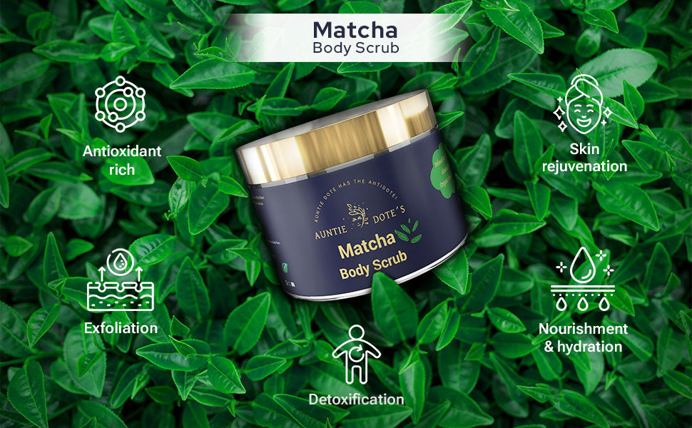 Auntie Dote's Matcha Infused Dead Sea Salt Scrub