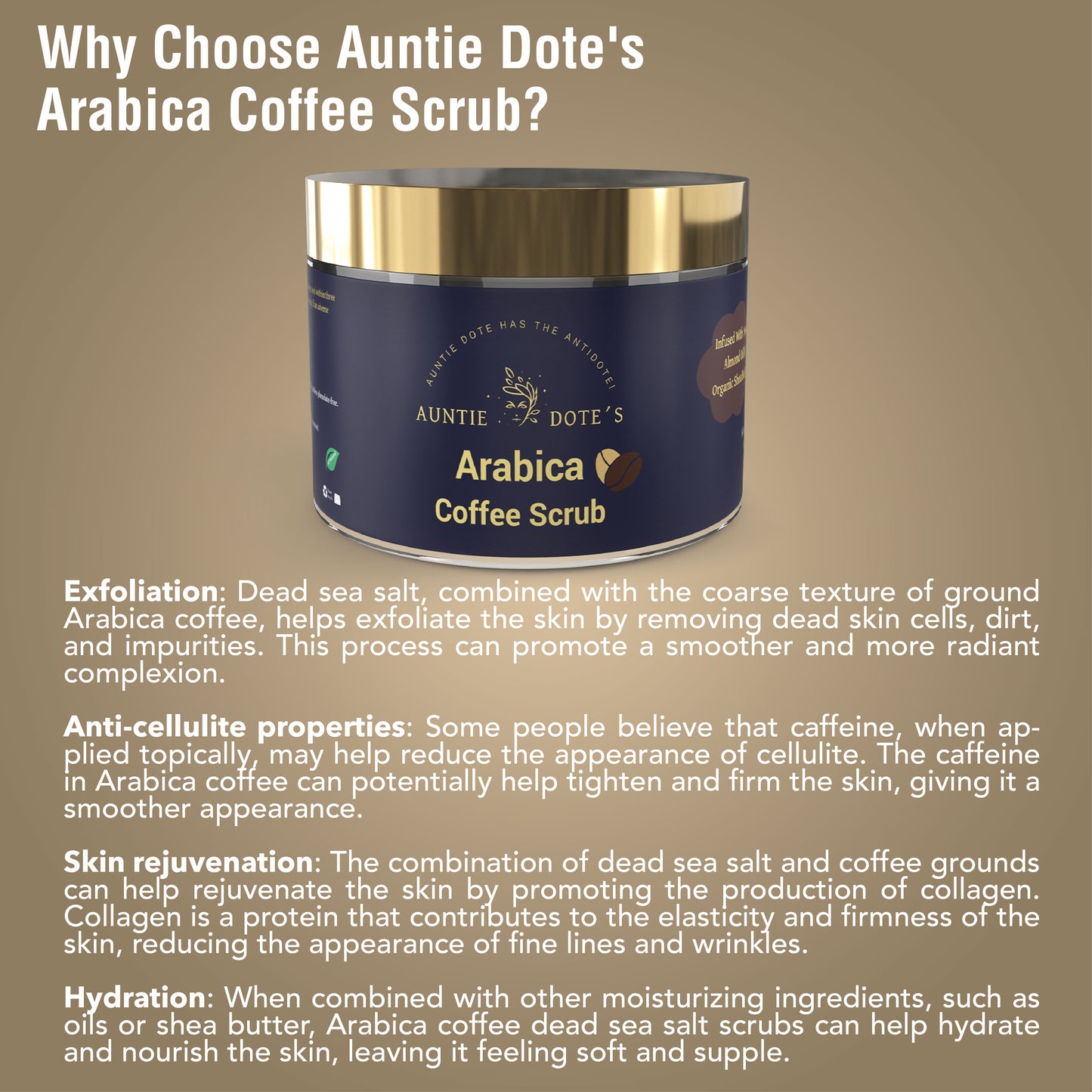 Auntie Dote's Arabica Coffee Dead Sea Salt Scrub