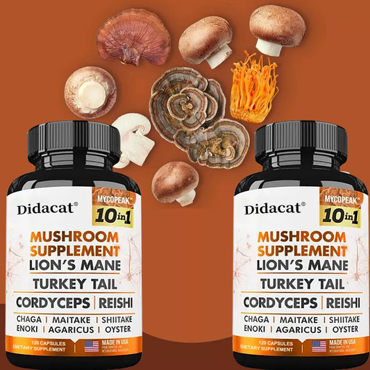 Mushroom Supplement 10X Complex for Brain Focus